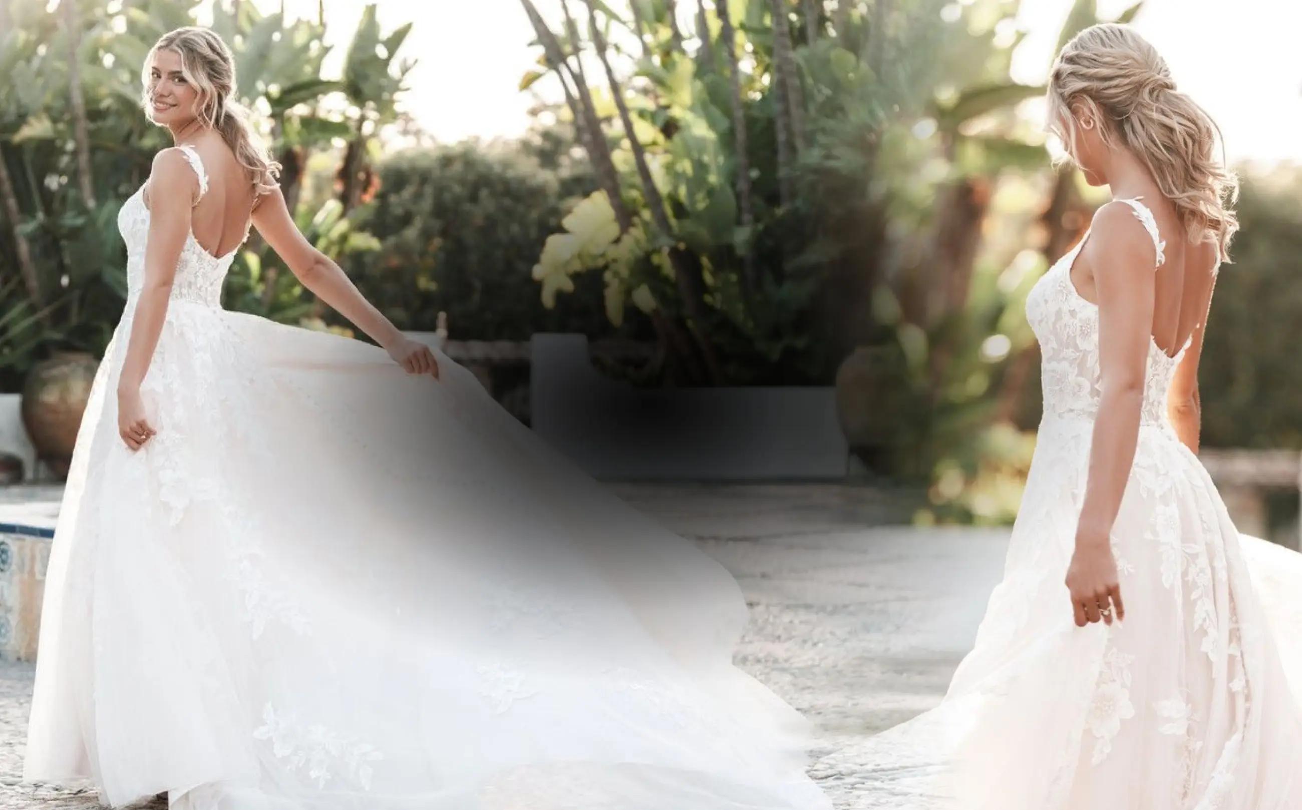 Brunette in an exclusive bridal dress